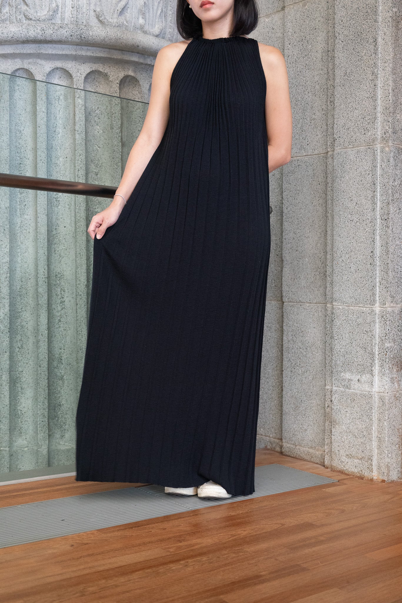 Halter Neck Knitted Maxi Dress