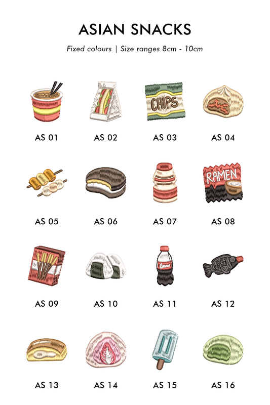 Embroidery: Asian Snacks