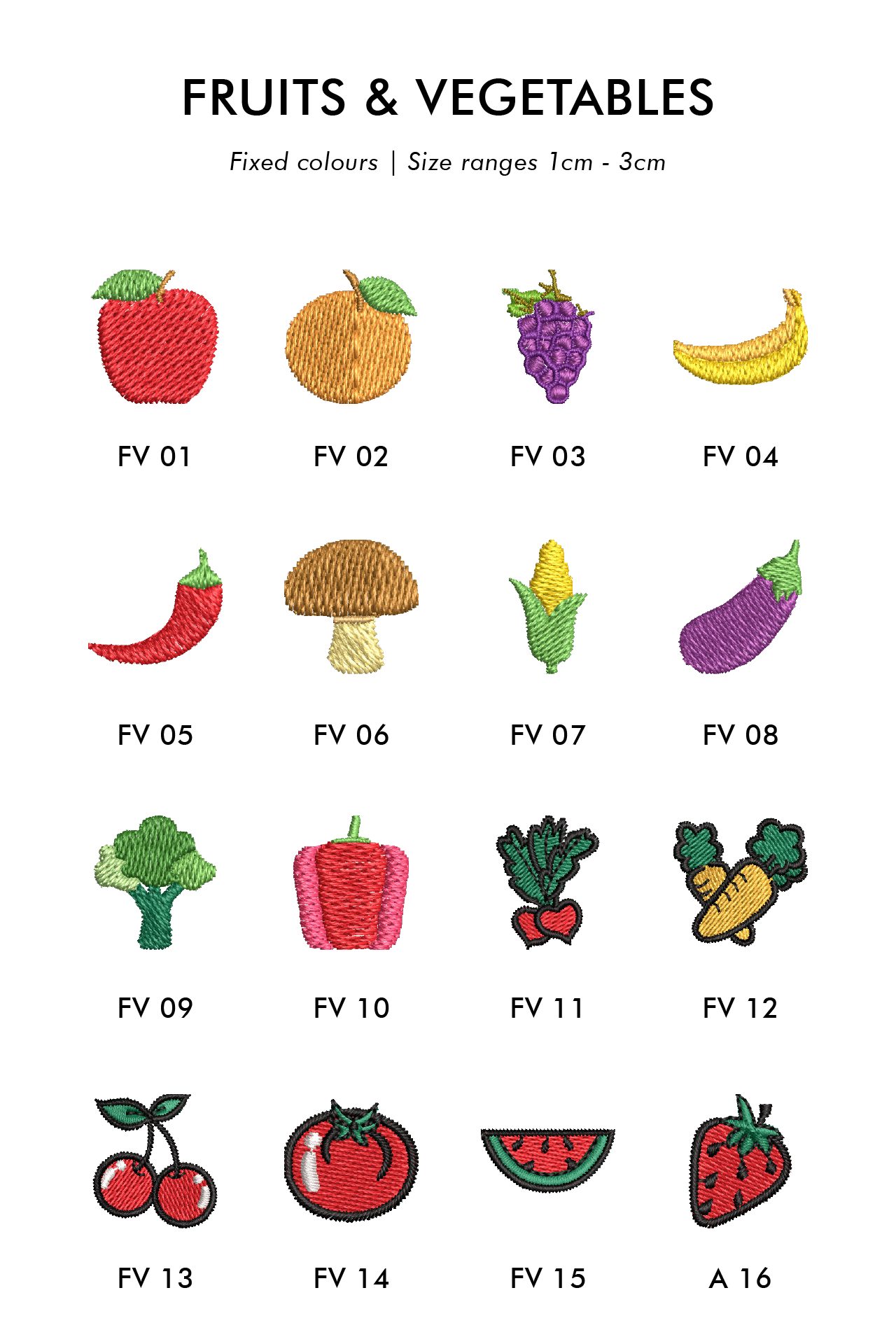 Embroidery: Fruits & Vegetables