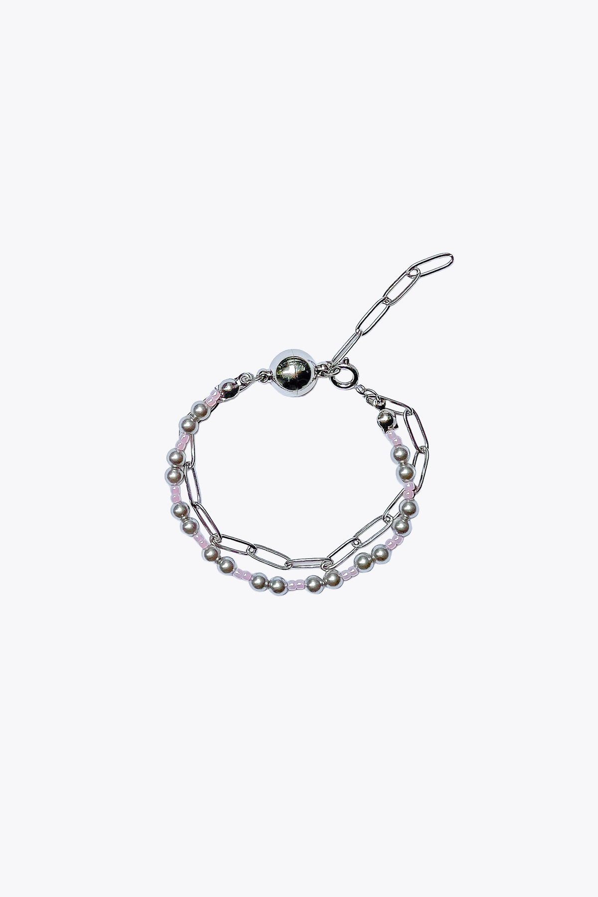 Paperclip Chain: Bracelet (Pearl Rose)