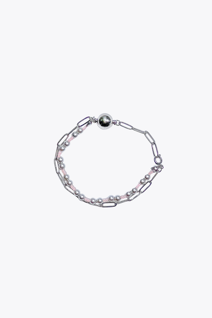 Paperclip Chain: Bracelet (Pearl Rose)