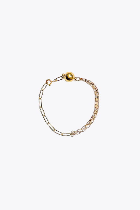 Paperclip & Box Chain: Bracelet (Twins Stems)