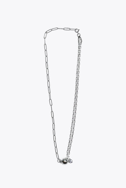 Paperclip & Box Chain: Necklace (Twin Stems)