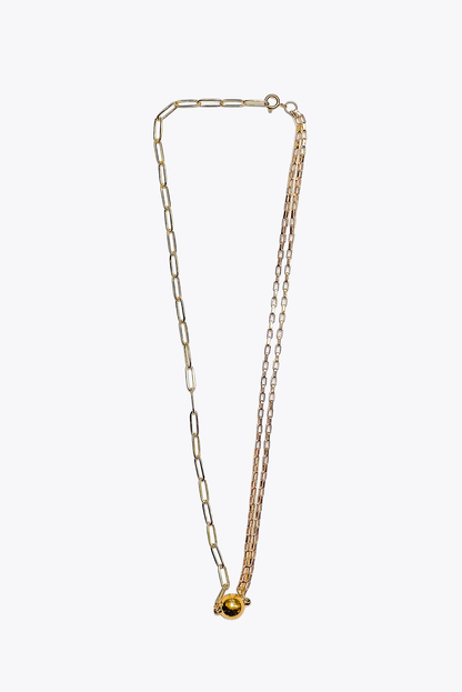 Paperclip & Box Chain: Necklace (Twin Stems)