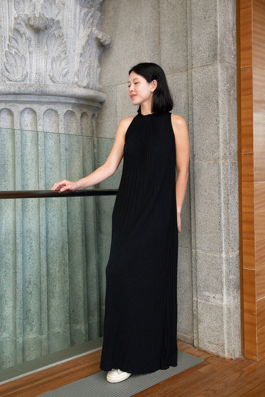 Halter Neck Knitted Maxi Dress