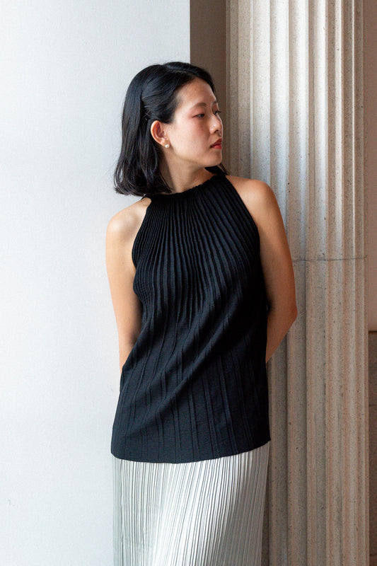 Halter Neck Knitted Blouse