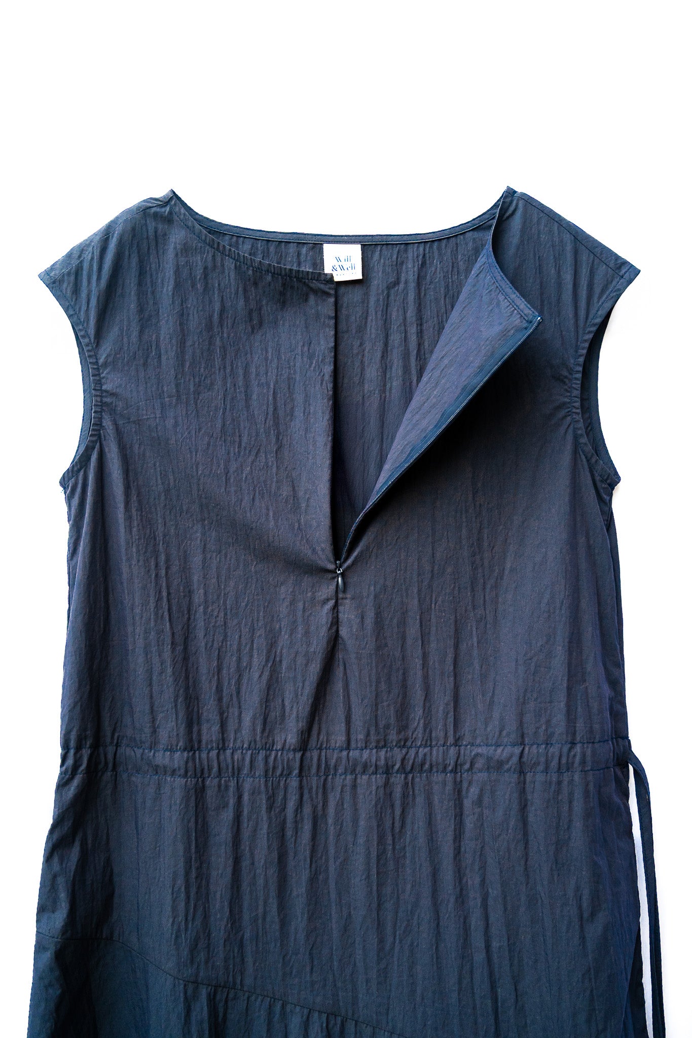 Boat Neck Drawstring Midaxi Dress